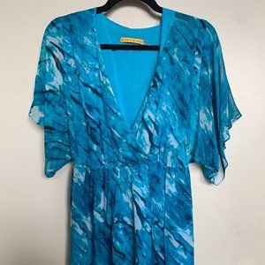 Alice and Olivia Silk Watercolor Mini Dress